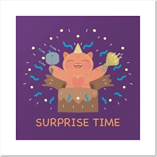 Cute Cat Surprise Time Posters and Art